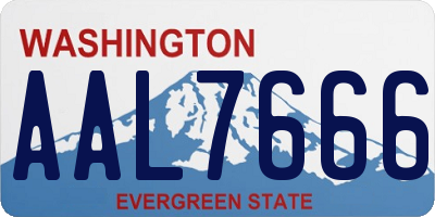 WA license plate AAL7666