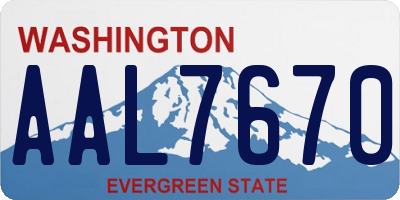 WA license plate AAL7670