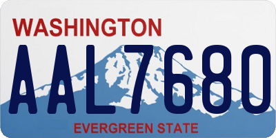 WA license plate AAL7680