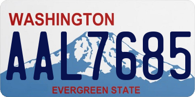 WA license plate AAL7685