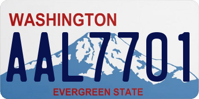 WA license plate AAL7701