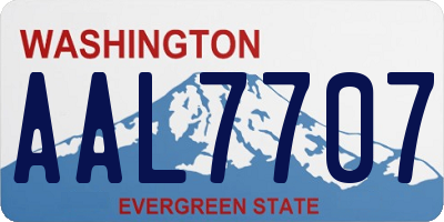 WA license plate AAL7707