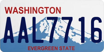 WA license plate AAL7716