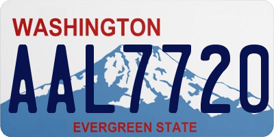 WA license plate AAL7720