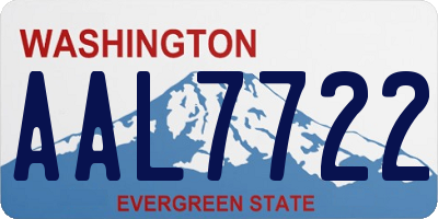 WA license plate AAL7722