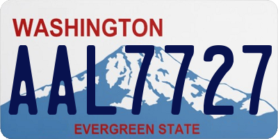 WA license plate AAL7727