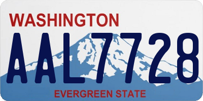 WA license plate AAL7728