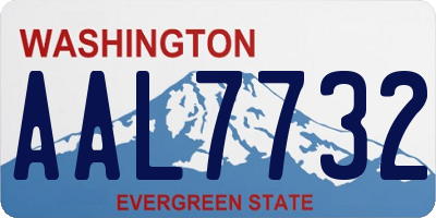 WA license plate AAL7732