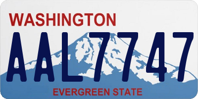 WA license plate AAL7747