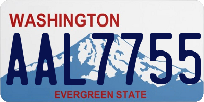 WA license plate AAL7755