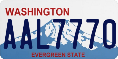 WA license plate AAL7770