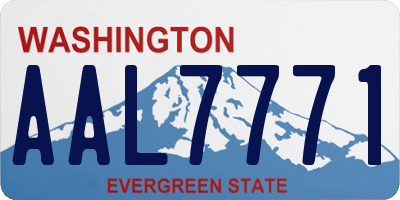 WA license plate AAL7771