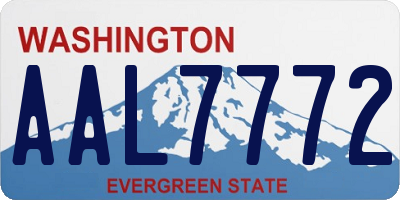 WA license plate AAL7772