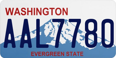 WA license plate AAL7780