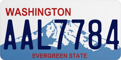 WA license plate AAL7784