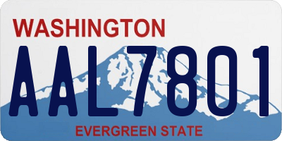 WA license plate AAL7801