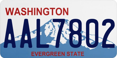 WA license plate AAL7802