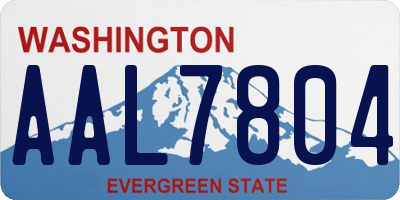 WA license plate AAL7804