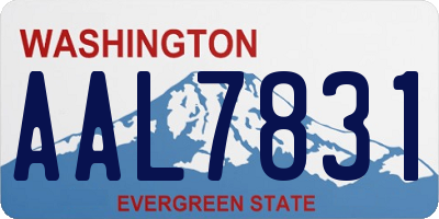 WA license plate AAL7831