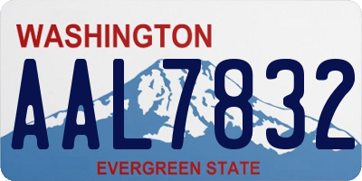 WA license plate AAL7832