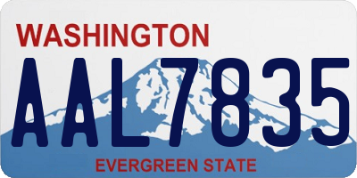 WA license plate AAL7835
