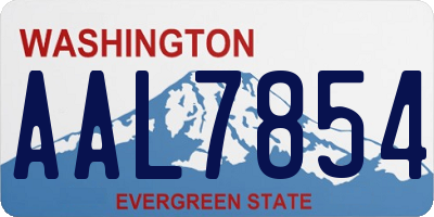 WA license plate AAL7854