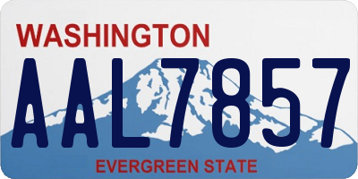 WA license plate AAL7857