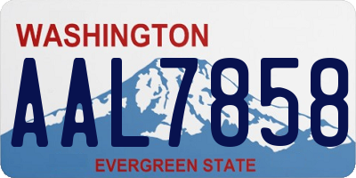 WA license plate AAL7858