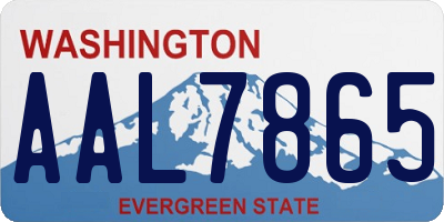 WA license plate AAL7865