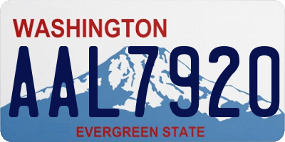 WA license plate AAL7920
