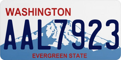 WA license plate AAL7923