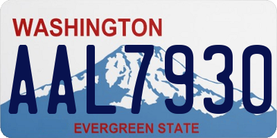 WA license plate AAL7930