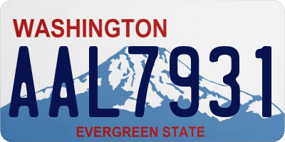 WA license plate AAL7931
