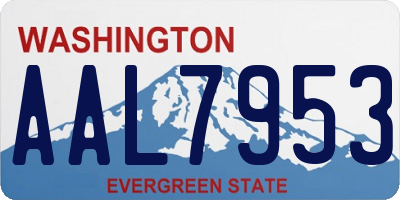 WA license plate AAL7953