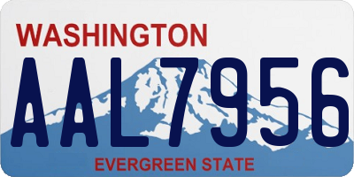 WA license plate AAL7956