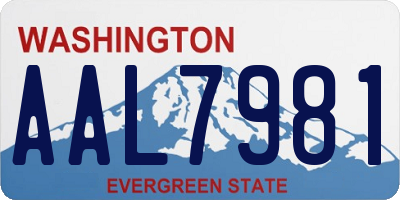 WA license plate AAL7981