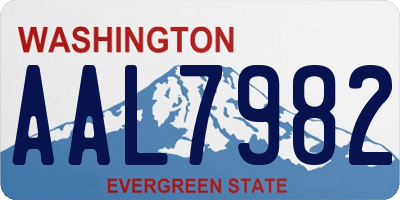 WA license plate AAL7982