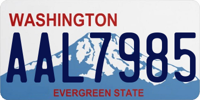 WA license plate AAL7985