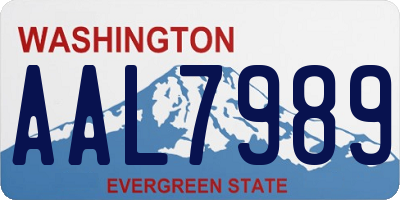 WA license plate AAL7989