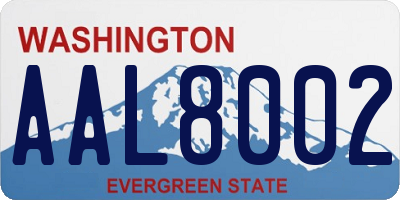 WA license plate AAL8002