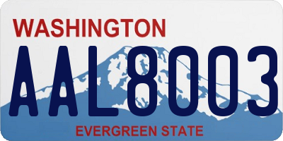WA license plate AAL8003