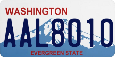 WA license plate AAL8010