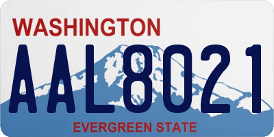 WA license plate AAL8021