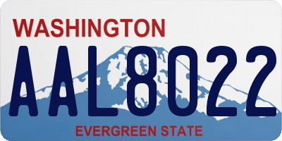 WA license plate AAL8022