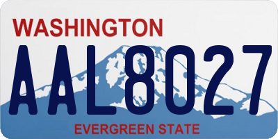 WA license plate AAL8027