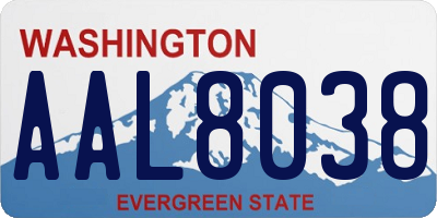 WA license plate AAL8038
