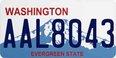 WA license plate AAL8043