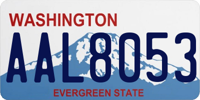 WA license plate AAL8053