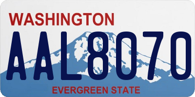 WA license plate AAL8070