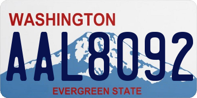 WA license plate AAL8092